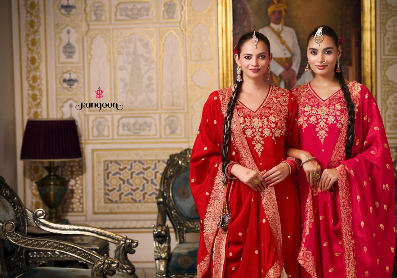 Radha Rani Rangoon Silk Readymade Pant Style Suits Manufacturer