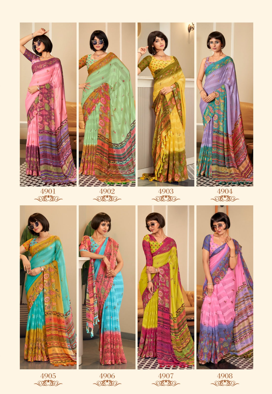Radha Rani Vol 1 Vinamra Weightless Sarees Exporter Ahmedabad