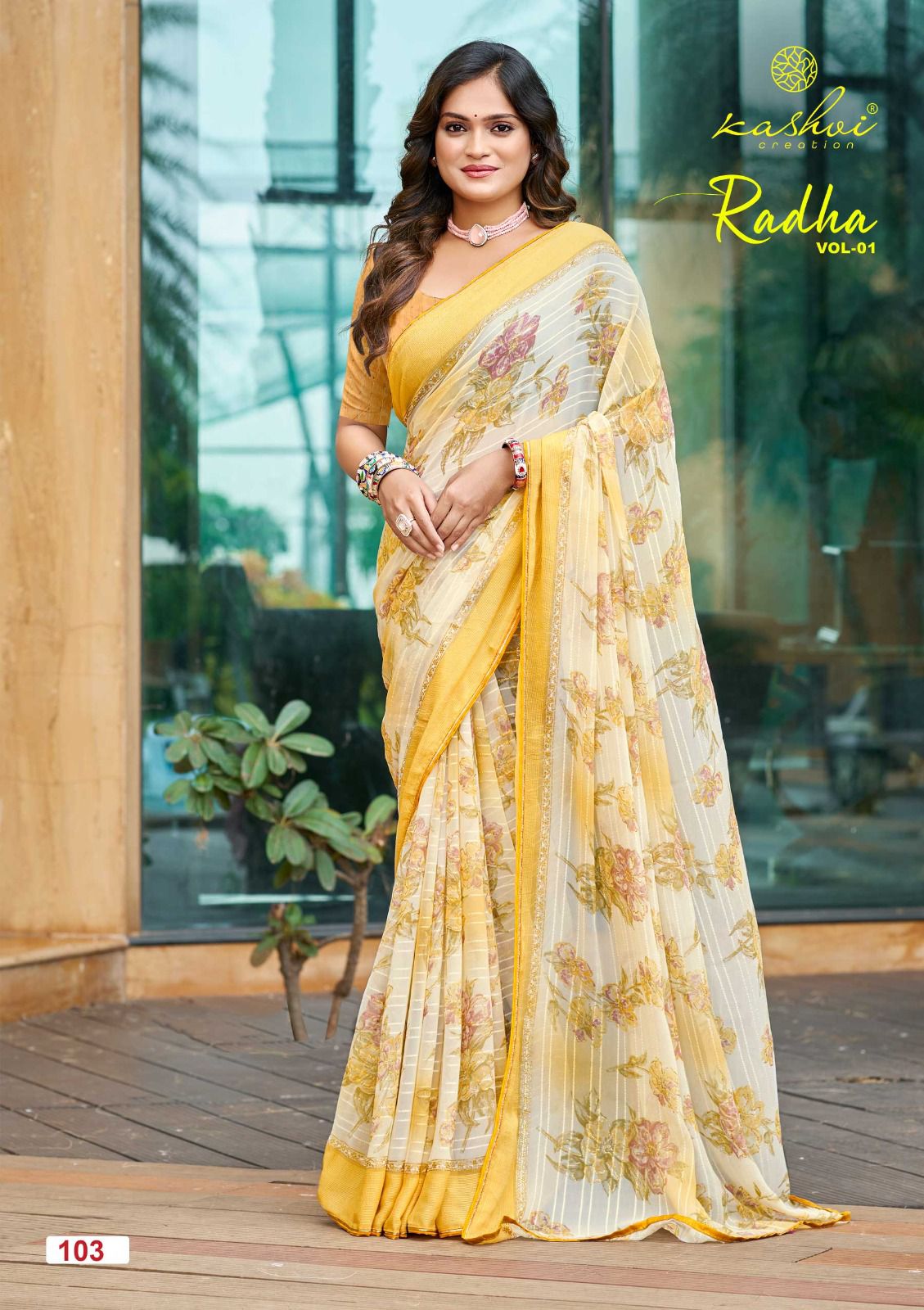 Radha Vol 1 Kashvi Creation Georgette Sarees Exporter India