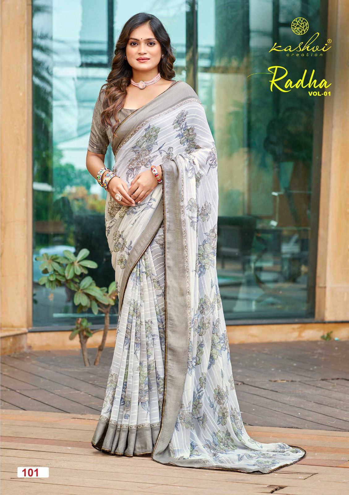 Radha Vol 1 Kashvi Creation Georgette Sarees Exporter India