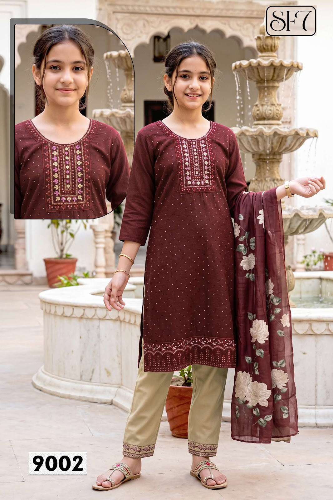Radha Vol 1 Sf7 Vichitra Girls Readymade Pant Suits Wholesale
