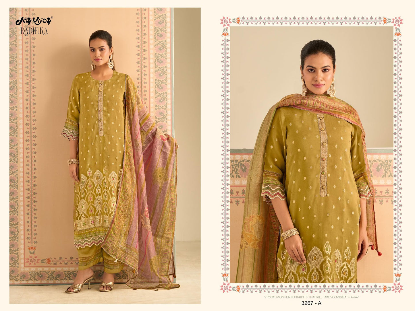 Radhika Jay Vijay Organza Plazzo Style Suits Exporter