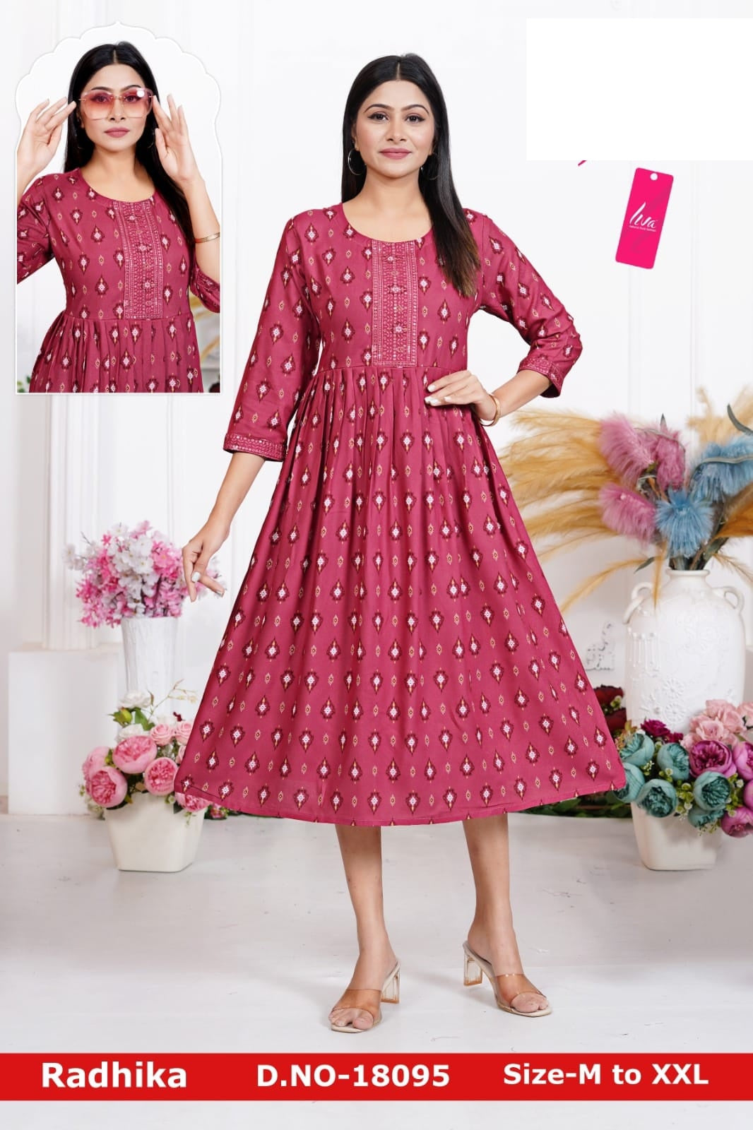 Radhika Liva Jnx Rayon Anarkali Kurtis Supplier Ahmedabad