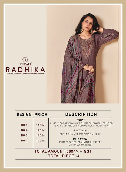 Radhika Rupali Viscose Pashmina Suits Wholesaler Ahmedabad