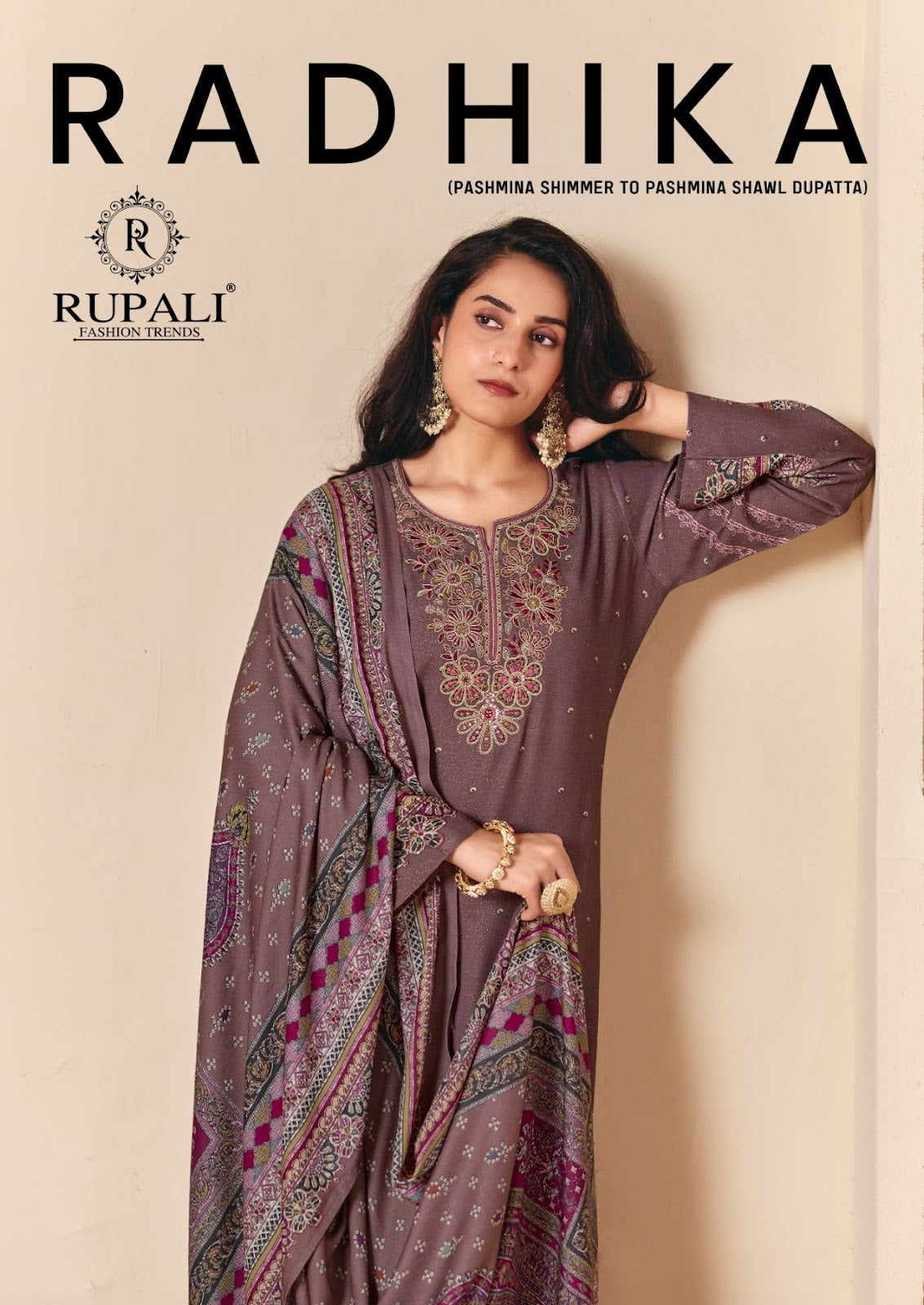 Radhika Rupali Viscose Pashmina Suits Wholesaler Ahmedabad