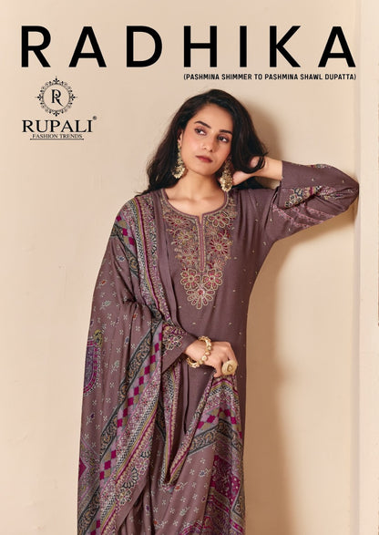 Radhika Rupali Viscose Pashmina Suits Wholesaler Ahmedabad