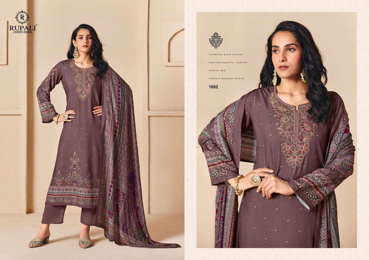 Radhika Rupali Viscose Pashmina Suits Wholesaler Ahmedabad