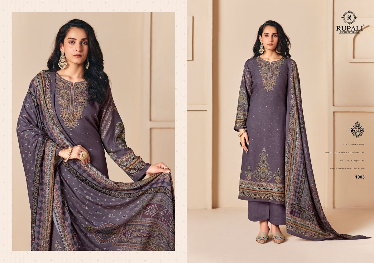 Radhika Rupali Viscose Pashmina Suits Wholesaler Ahmedabad