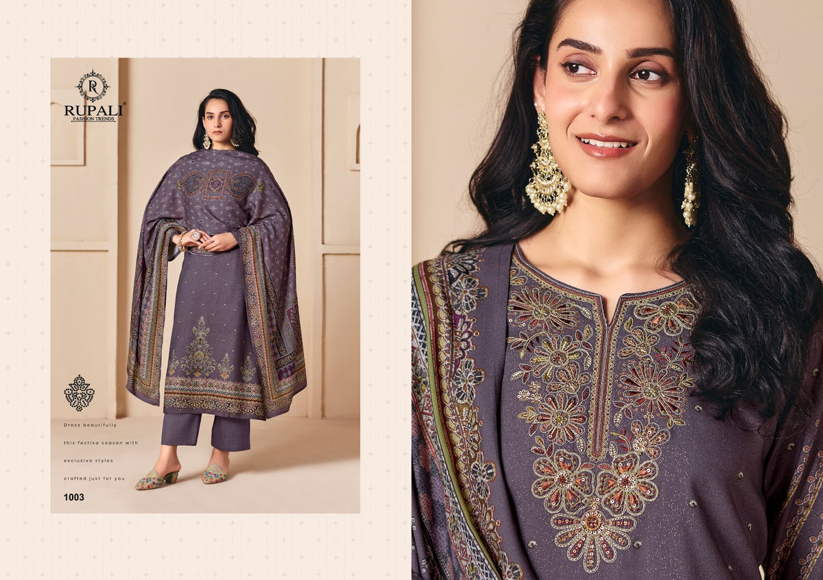 Radhika Rupali Viscose Pashmina Suits Wholesaler Ahmedabad