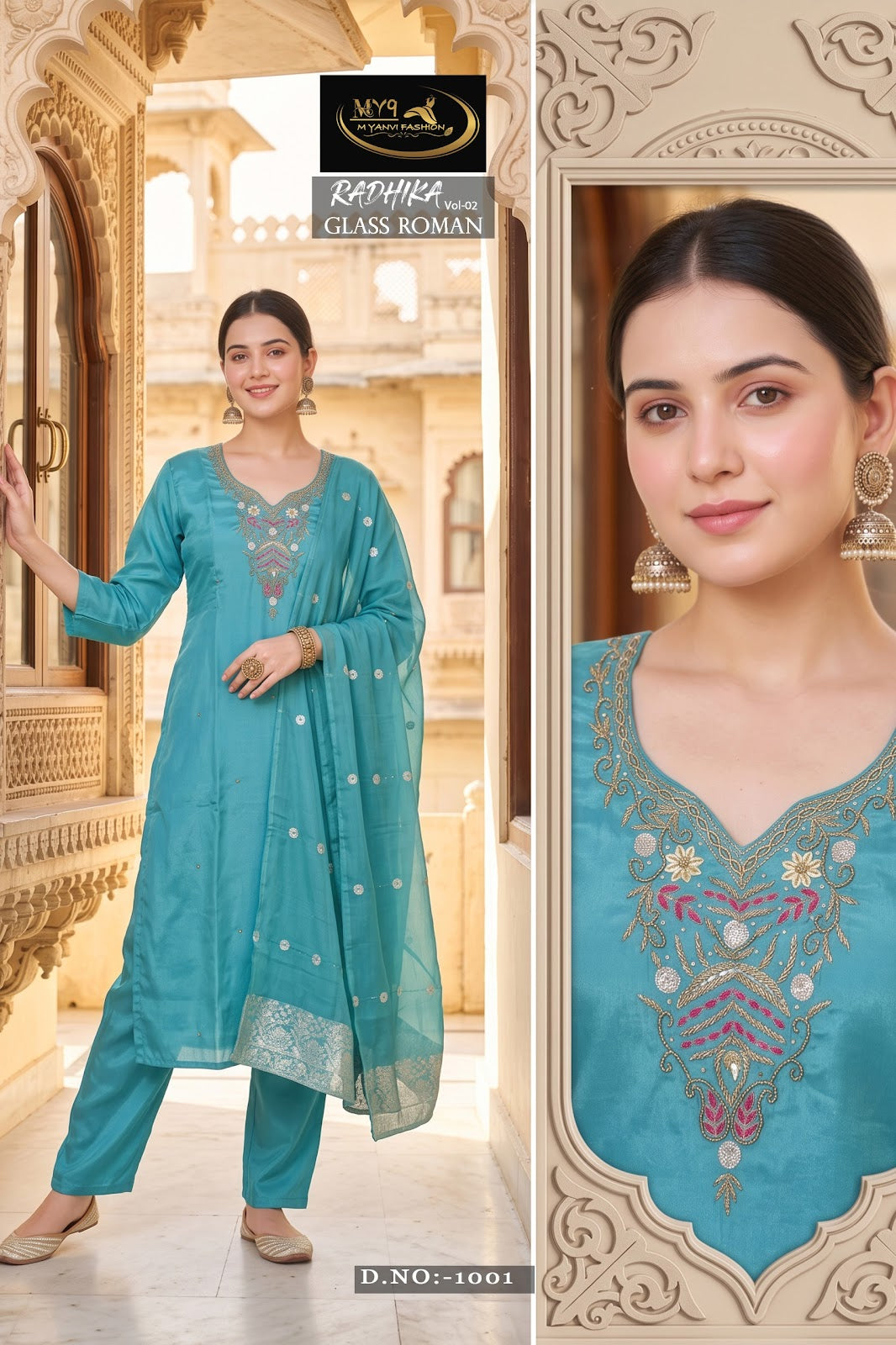 Radhika Vol 2 My9 Roman Readymade Pant Style Suits Manufacturer Ahmedabad