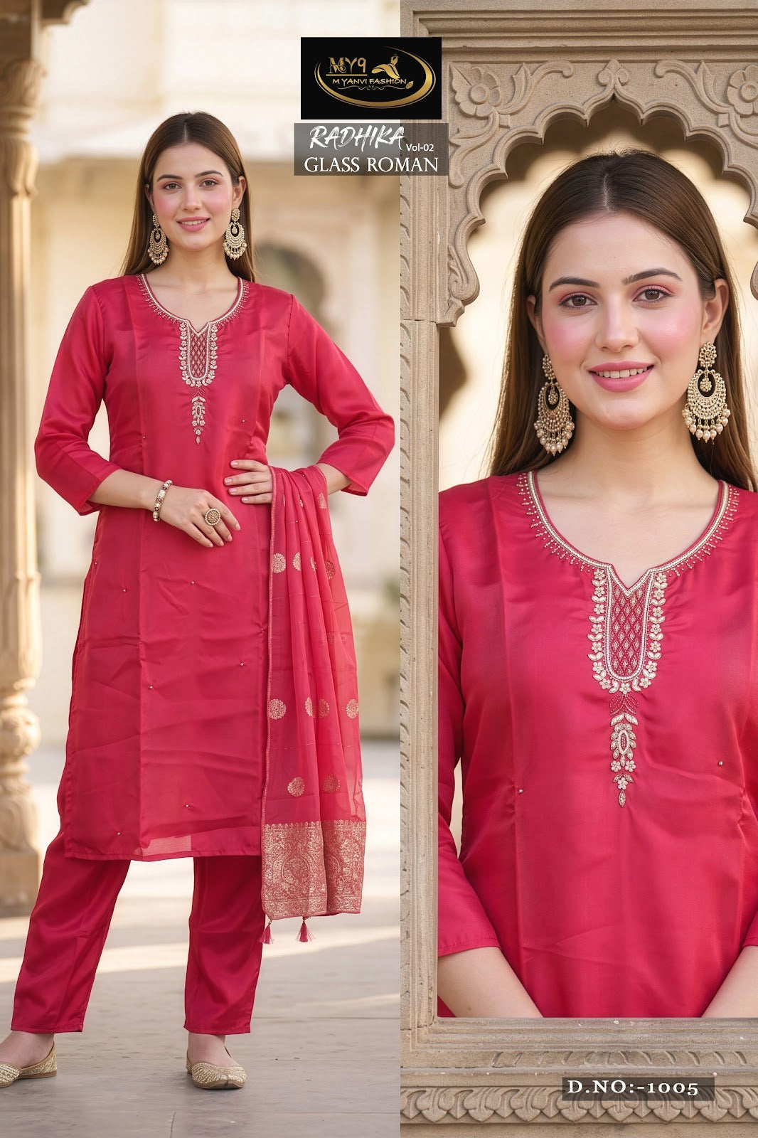 Radhika Vol 2 My9 Roman Readymade Pant Style Suits Manufacturer Ahmedabad