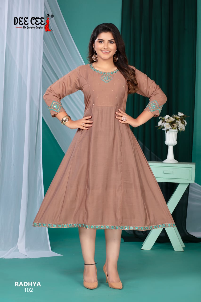 Radhya Deecee Roman Silk Anarkali Kurtis Wholesale Price