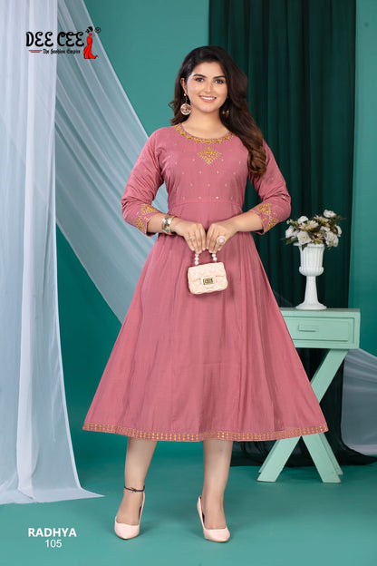 Radhya Deecee Roman Silk Anarkali Kurtis Wholesale Price
