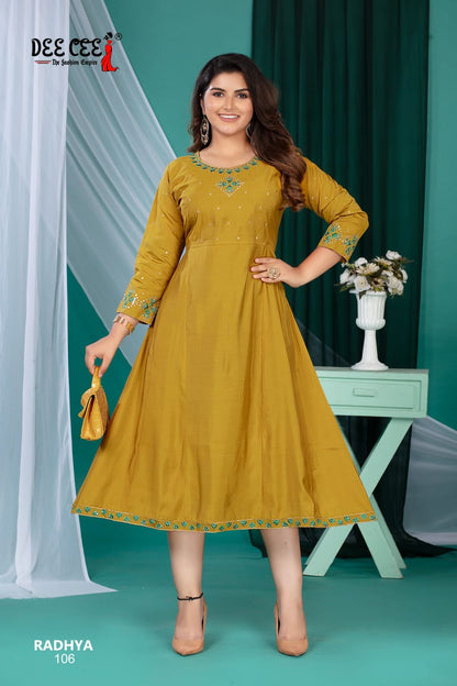 Radhya Deecee Roman Silk Anarkali Kurtis Wholesale Price