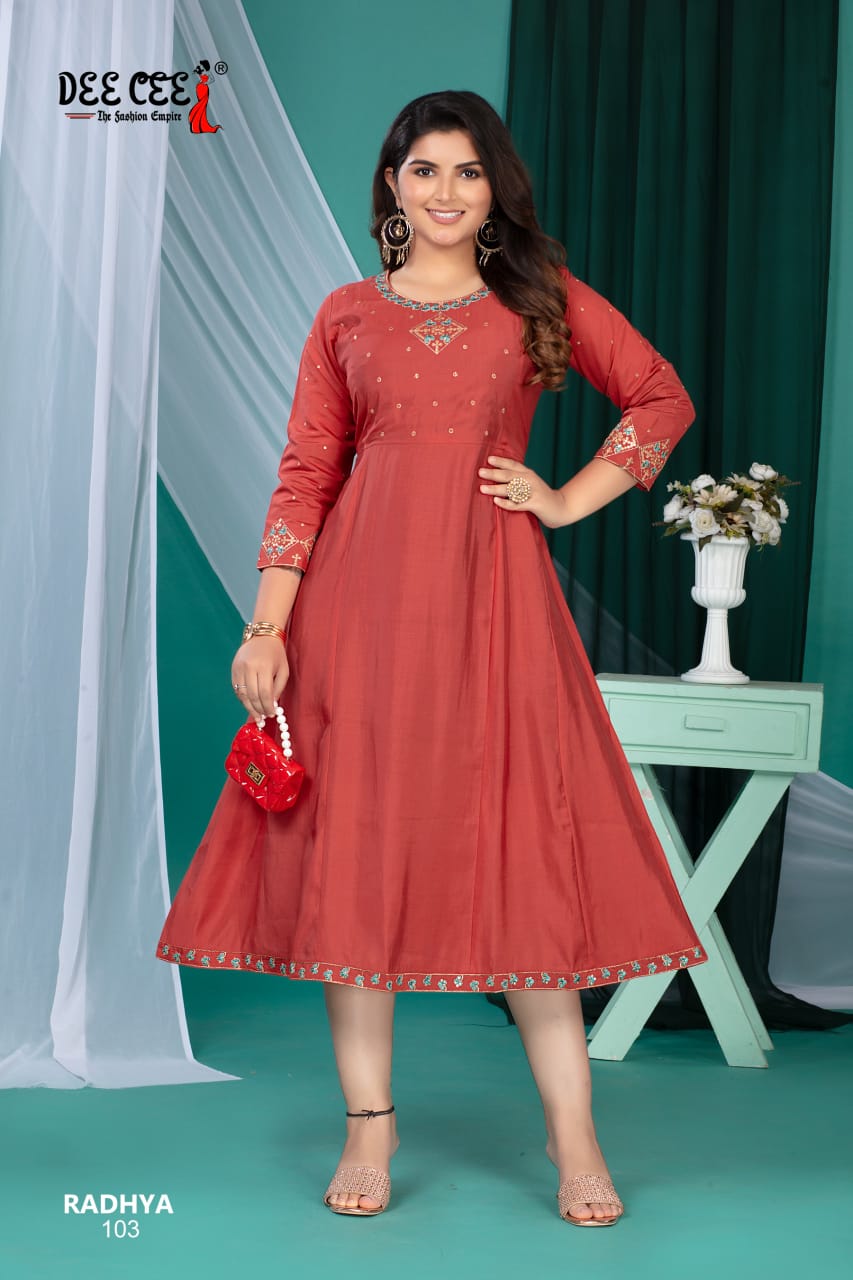 Radhya Deecee Roman Silk Anarkali Kurtis Wholesale Price