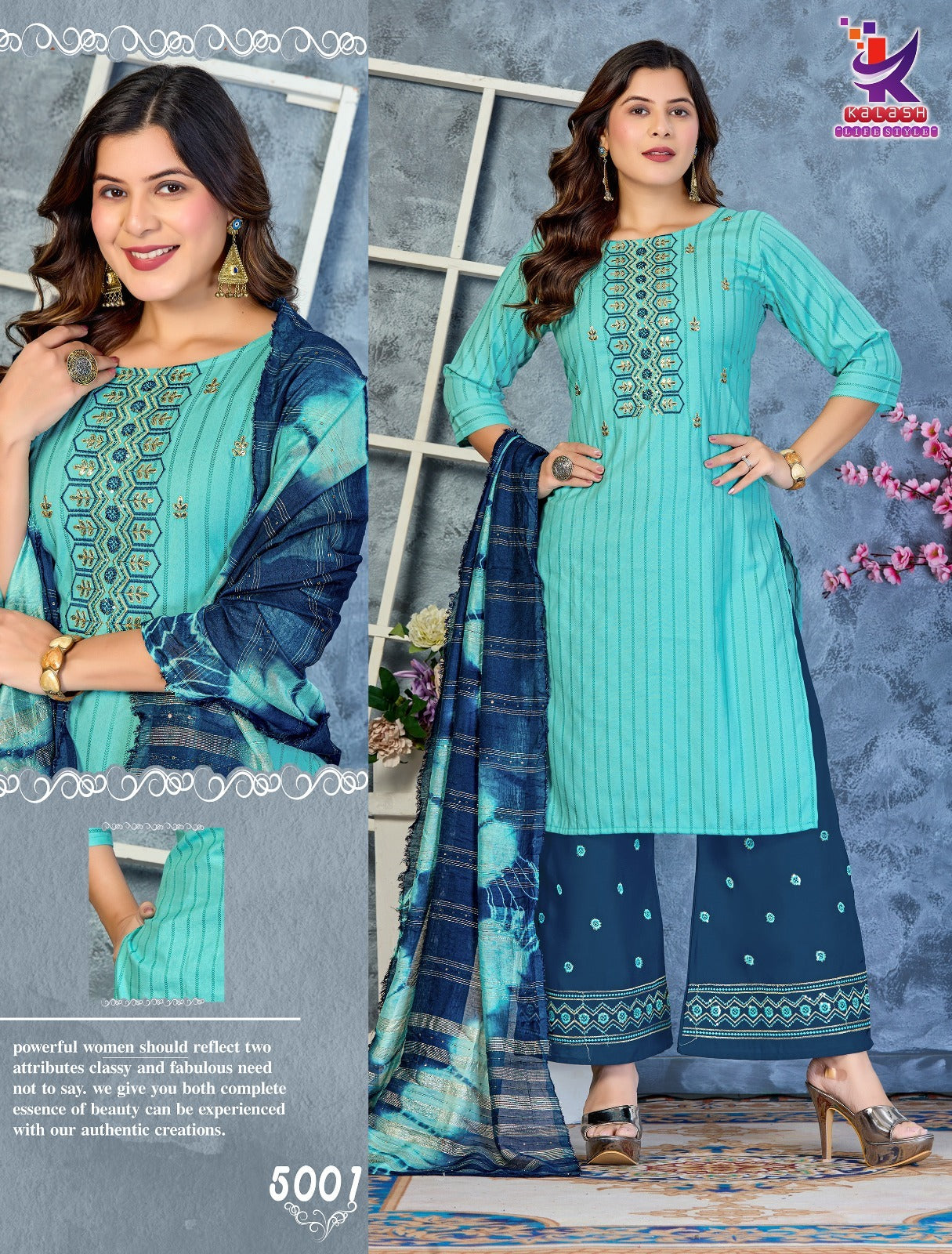 Radiant Glow Mlm Kalash Lifestyle Bombay Readymade Plazzo Style Suits Wholesale