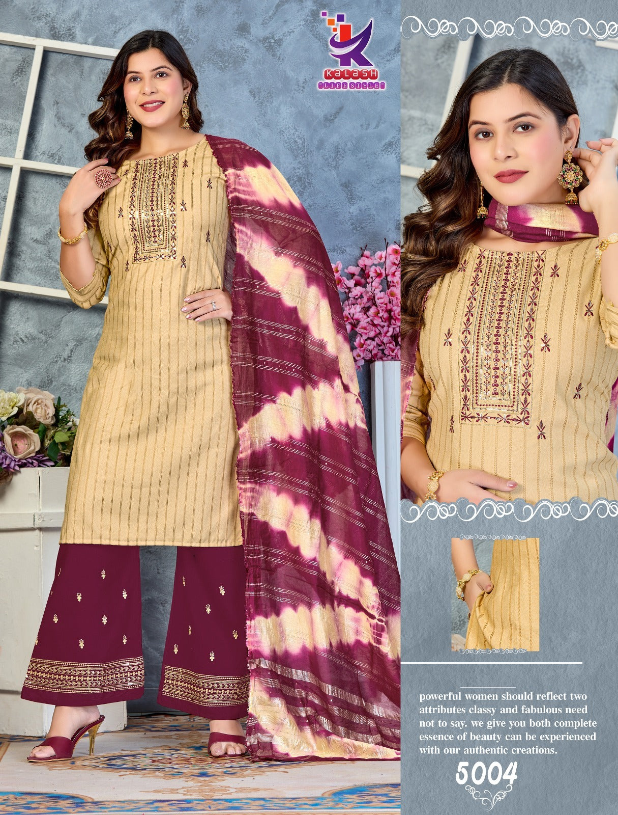 Radiant Glow Mlm Kalash Lifestyle Bombay Readymade Plazzo Style Suits Wholesale