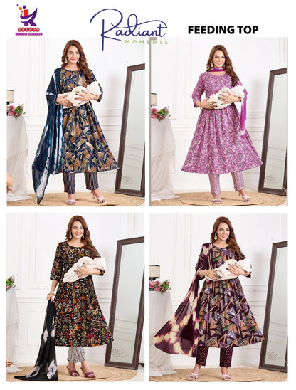 Radiant Moment Mlm Kalash Lifestyle Rayon 14Kg Feeding Readymade Suit Manufacturer India