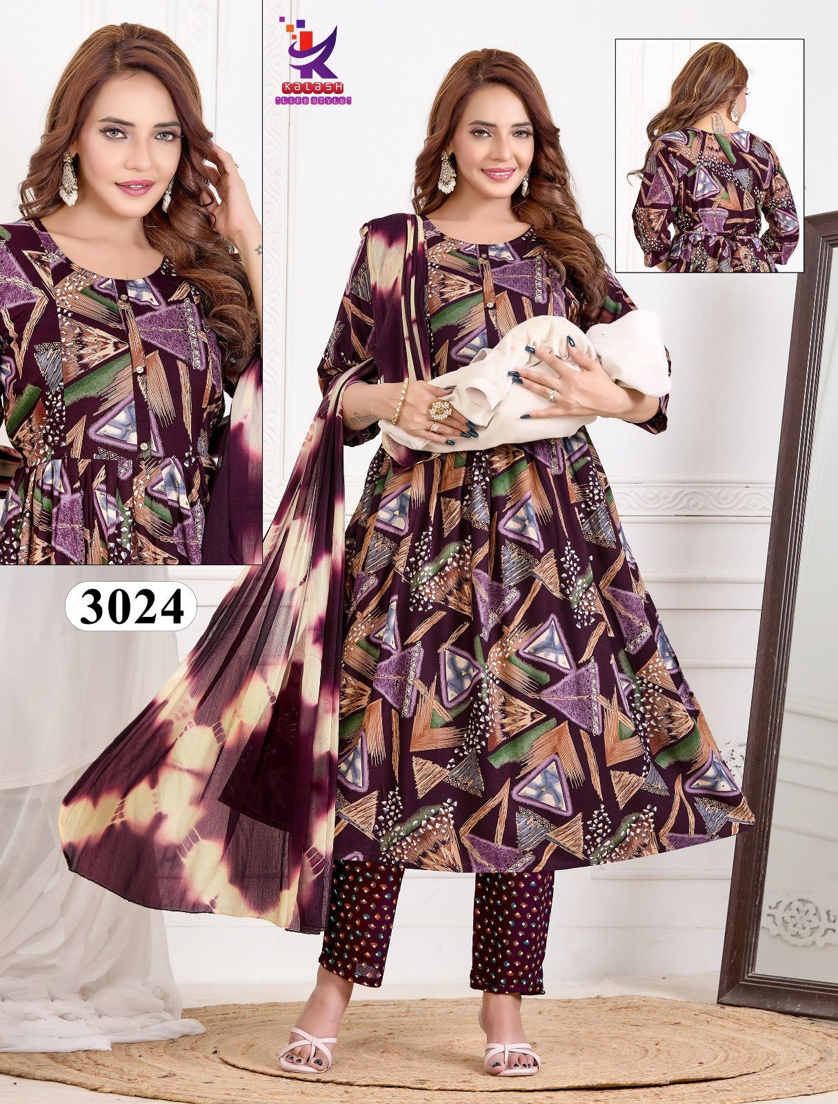 Radiant Moment Mlm Kalash Lifestyle Rayon 14Kg Feeding Readymade Suit Manufacturer India
