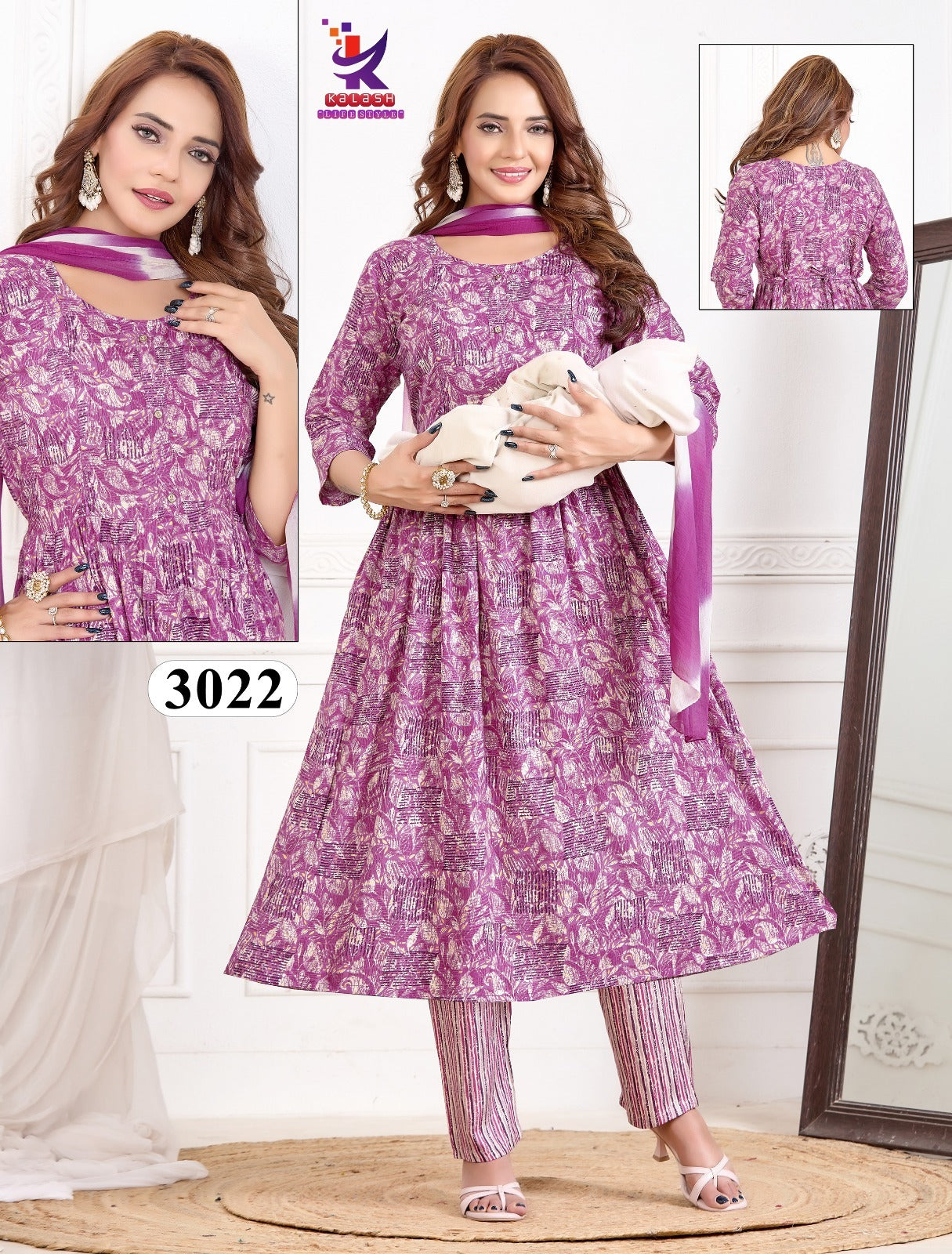 Radiant Moment Mlm Kalash Lifestyle Rayon 14Kg Feeding Readymade Suit Manufacturer India