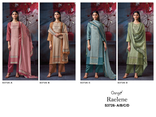 Raelene 3726 Ganga Premium Cotton Plazzo Style Suits Wholesale Price