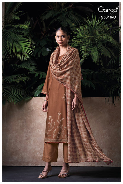 Raevia S5316 Ganga Wool Pashmina Suits Manufacturer