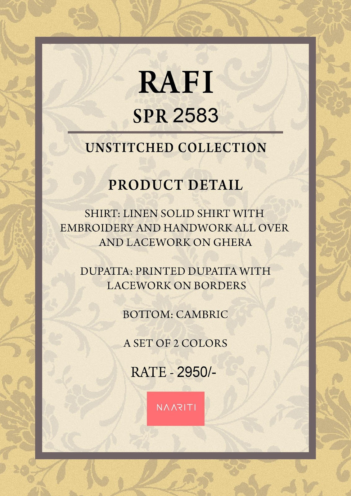 Rafi Naariti Linen Pant Style Suits Supplier Ahmedabad