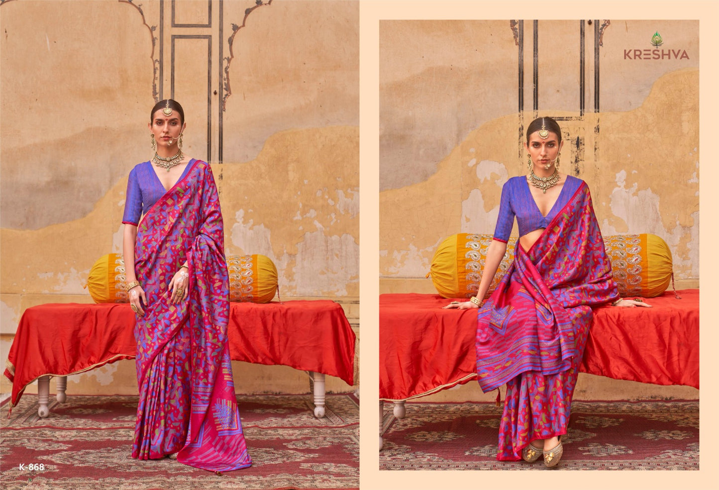 Rag Malhari 865-870 Kreshva Silk Sarees Exporter Gujarat