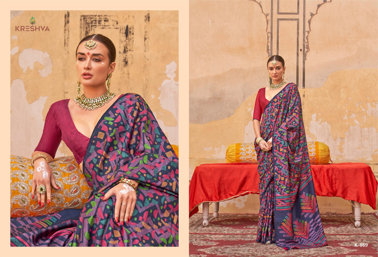 Rag Malhari 865-870 Kreshva Silk Sarees Exporter Gujarat