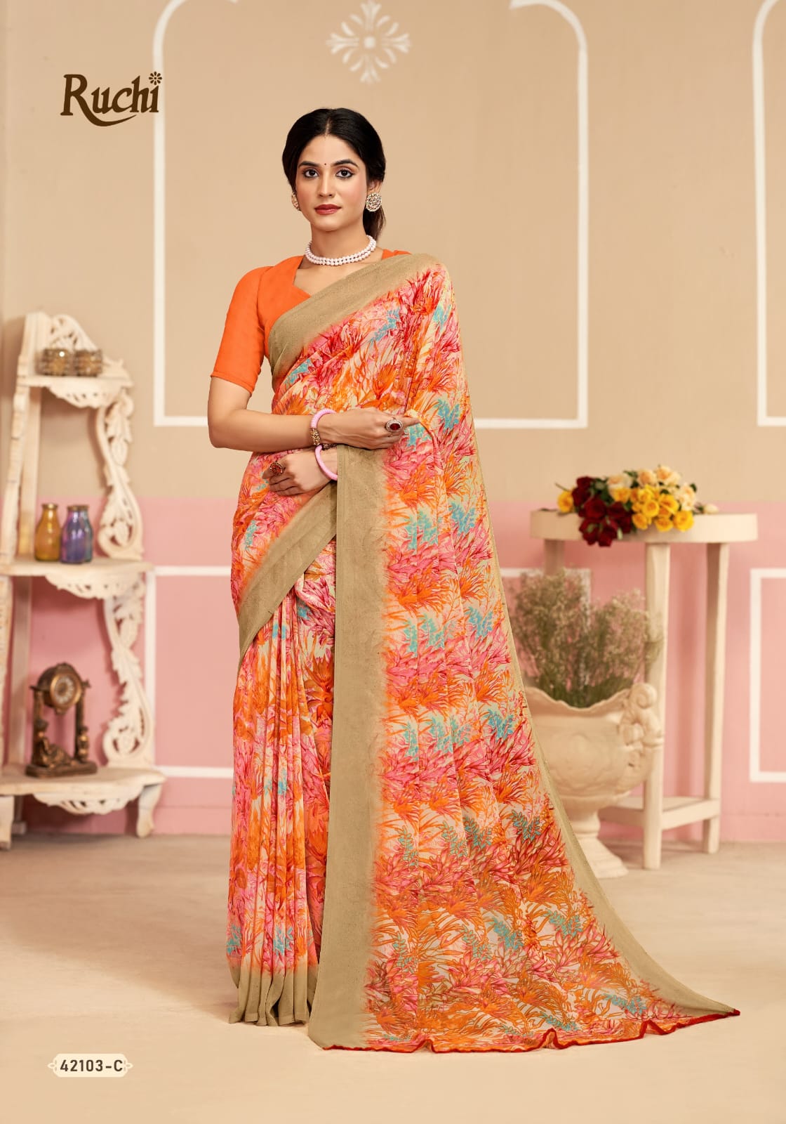 Ragaa 17 Ruchi Georgette Sarees Wholesale Price