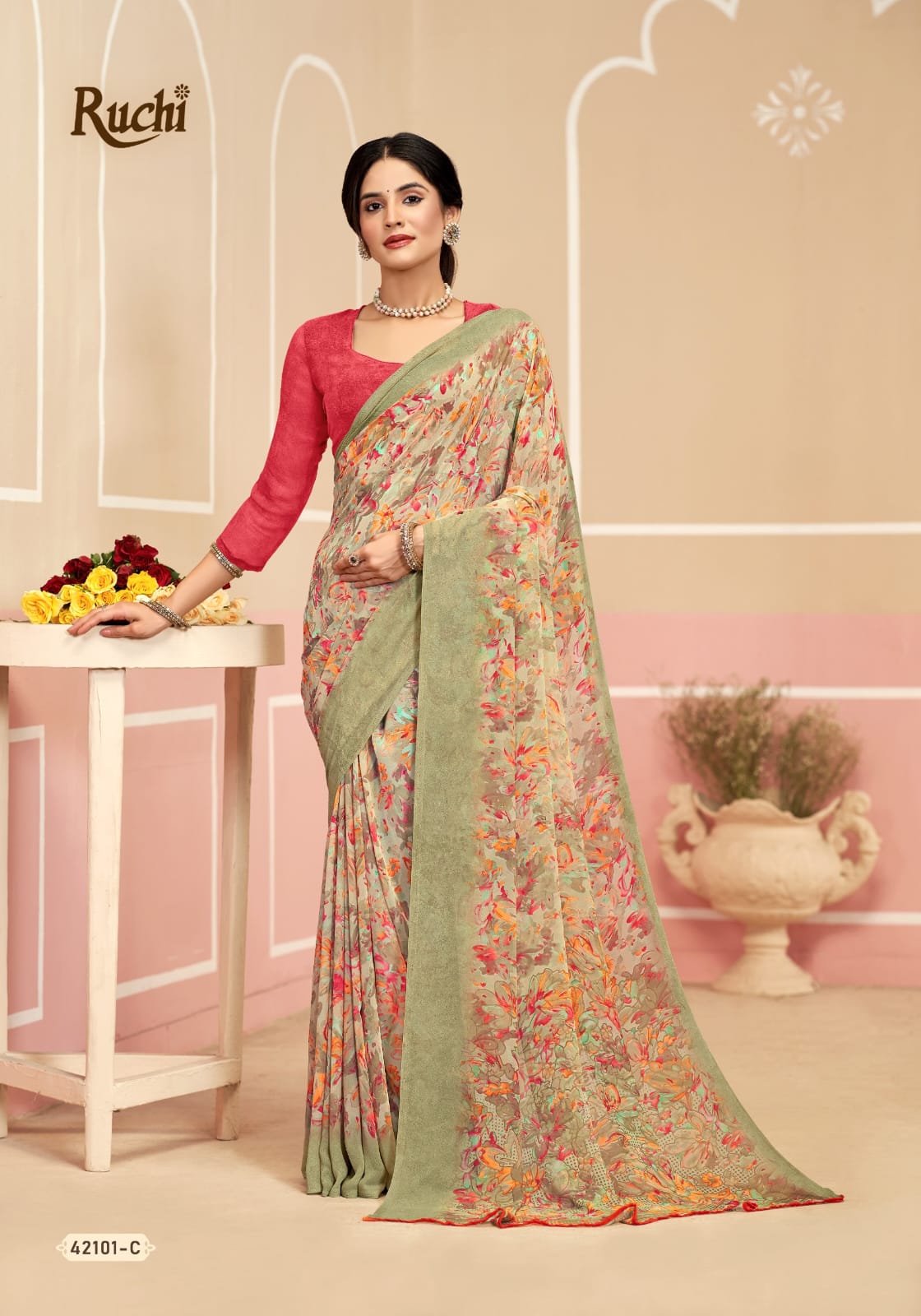 Ragaa 17 Ruchi Georgette Sarees Wholesale Price