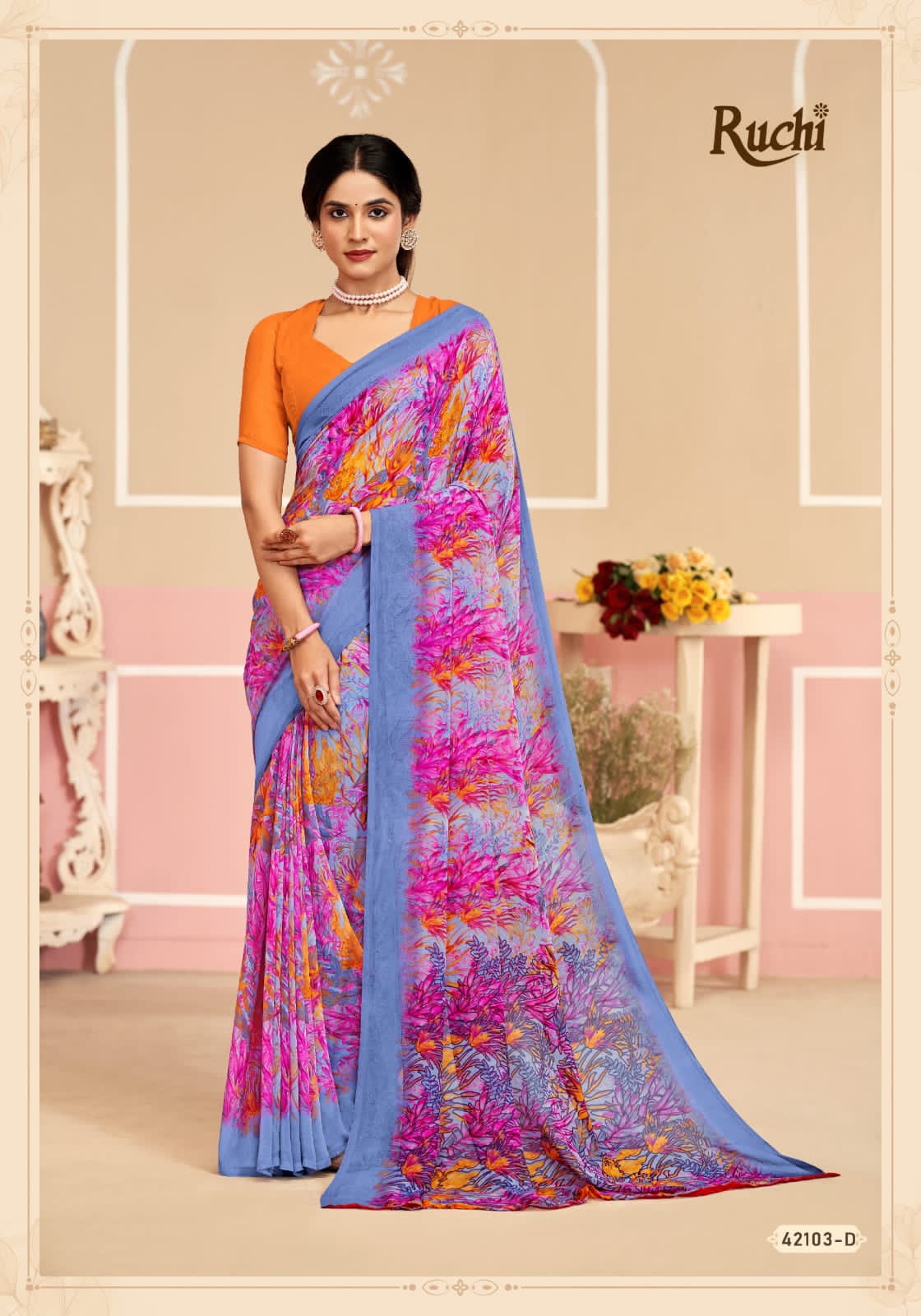 Ragaa 17 Ruchi Georgette Sarees Wholesale Price