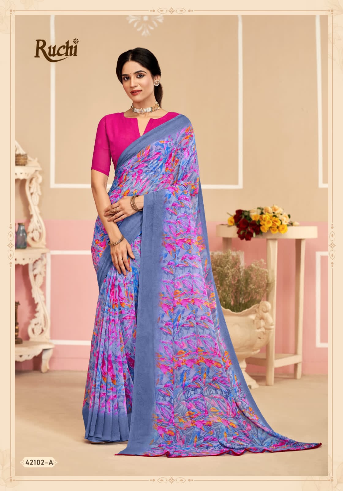 Ragaa 17 Ruchi Georgette Sarees Wholesale Price