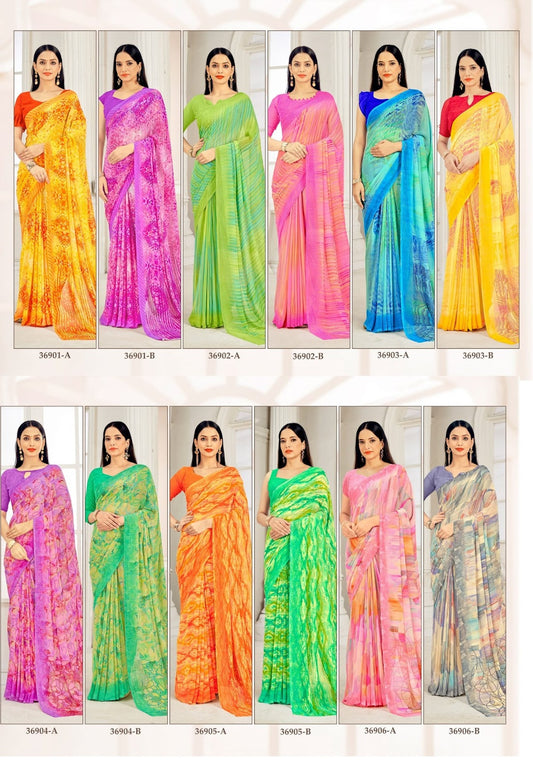 Ragaa Georgette 11 Ruchi Georgette Sarees Manufacturer