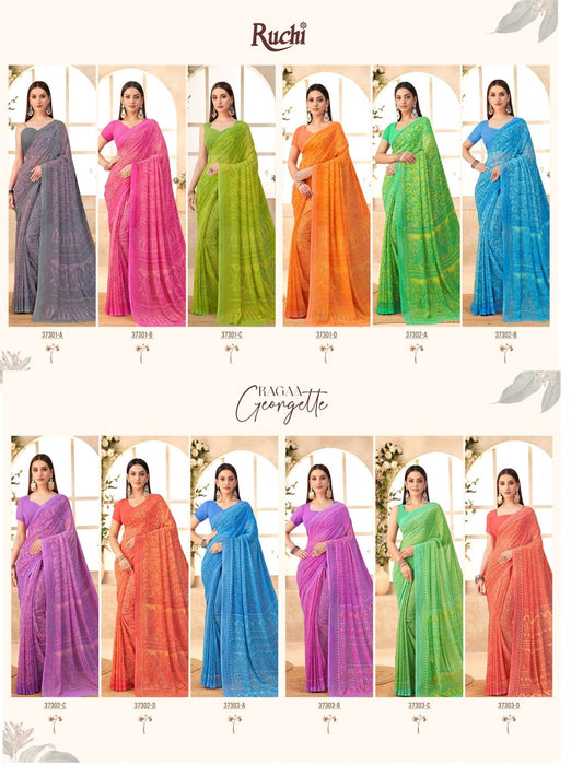 Ragaa Georgette 12 Ruchi Sarees Exporter Gujarat