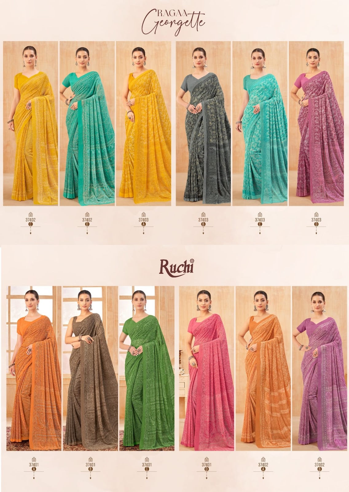 Ragaa Georgette 13 Ruchi Sarees Exporter