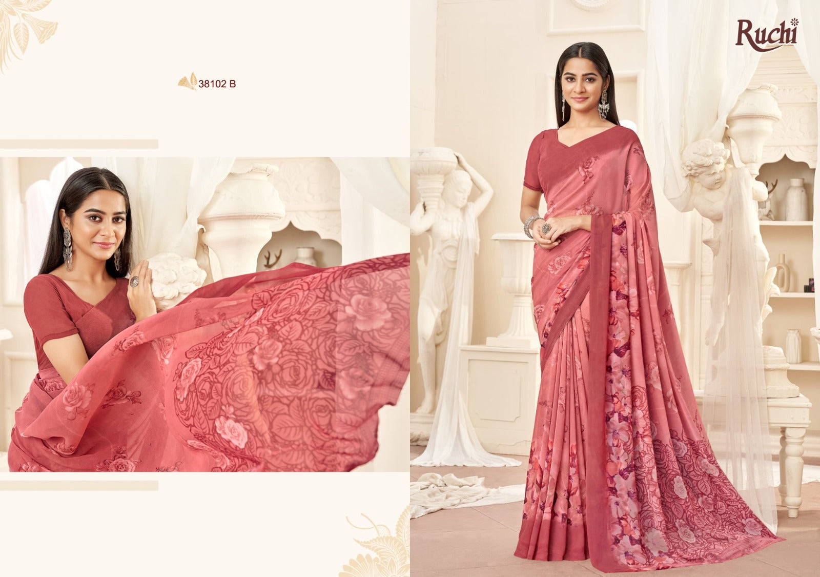 Ragaa Georgette 16 Ruchi Sarees Manufacturer India