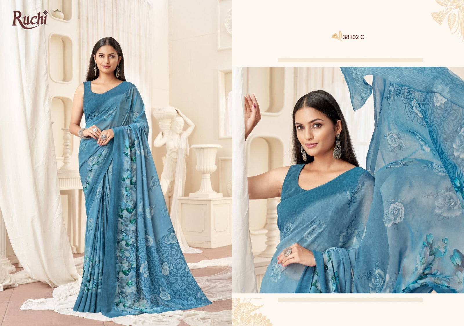 Ragaa Georgette 16 Ruchi Sarees Manufacturer India
