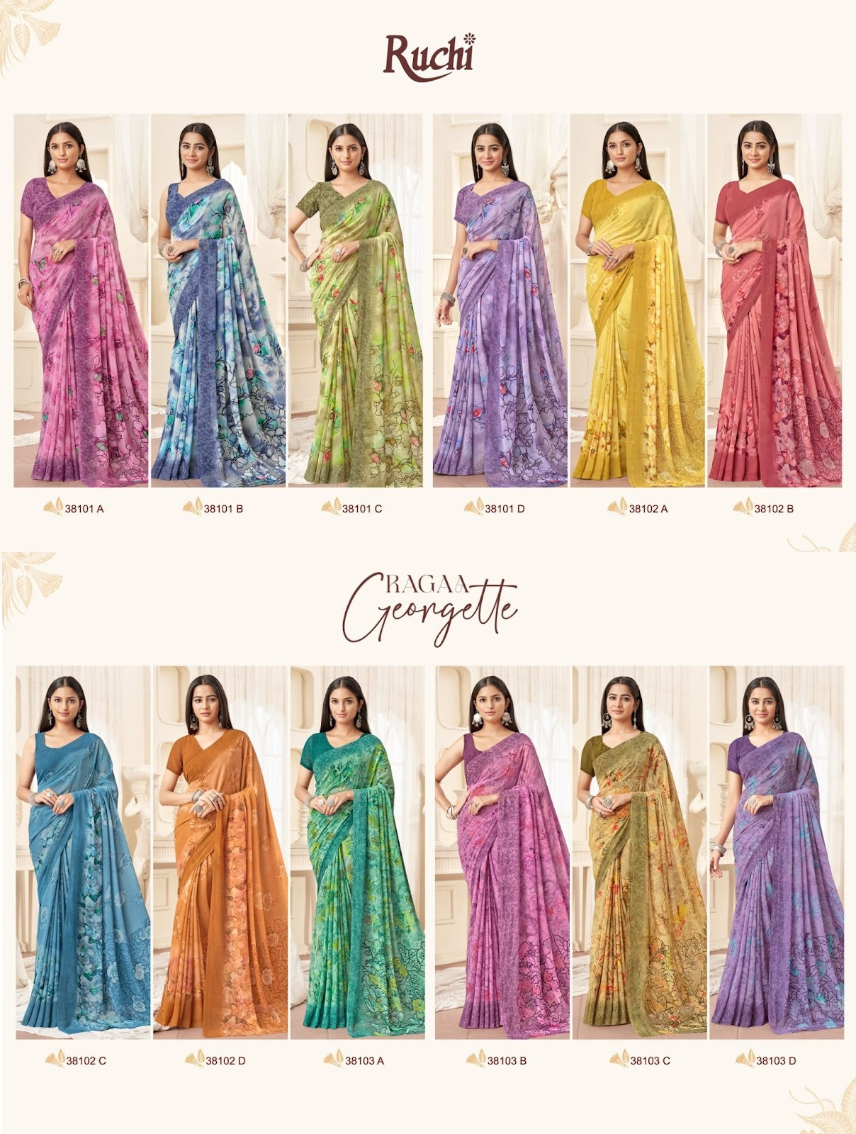 Ragaa Georgette 16 Ruchi Sarees Manufacturer India