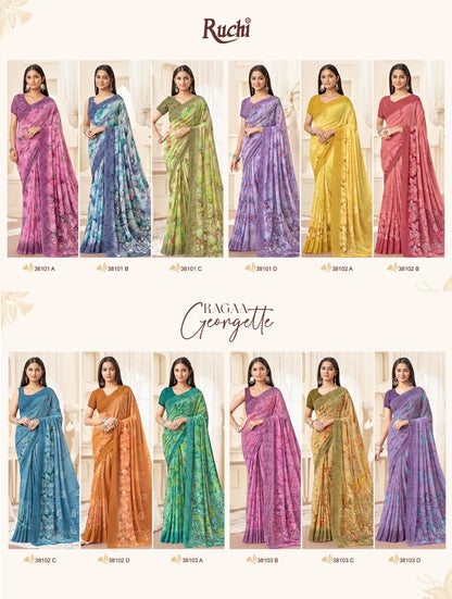 Ragaa Georgette 16 Ruchi Sarees Manufacturer India