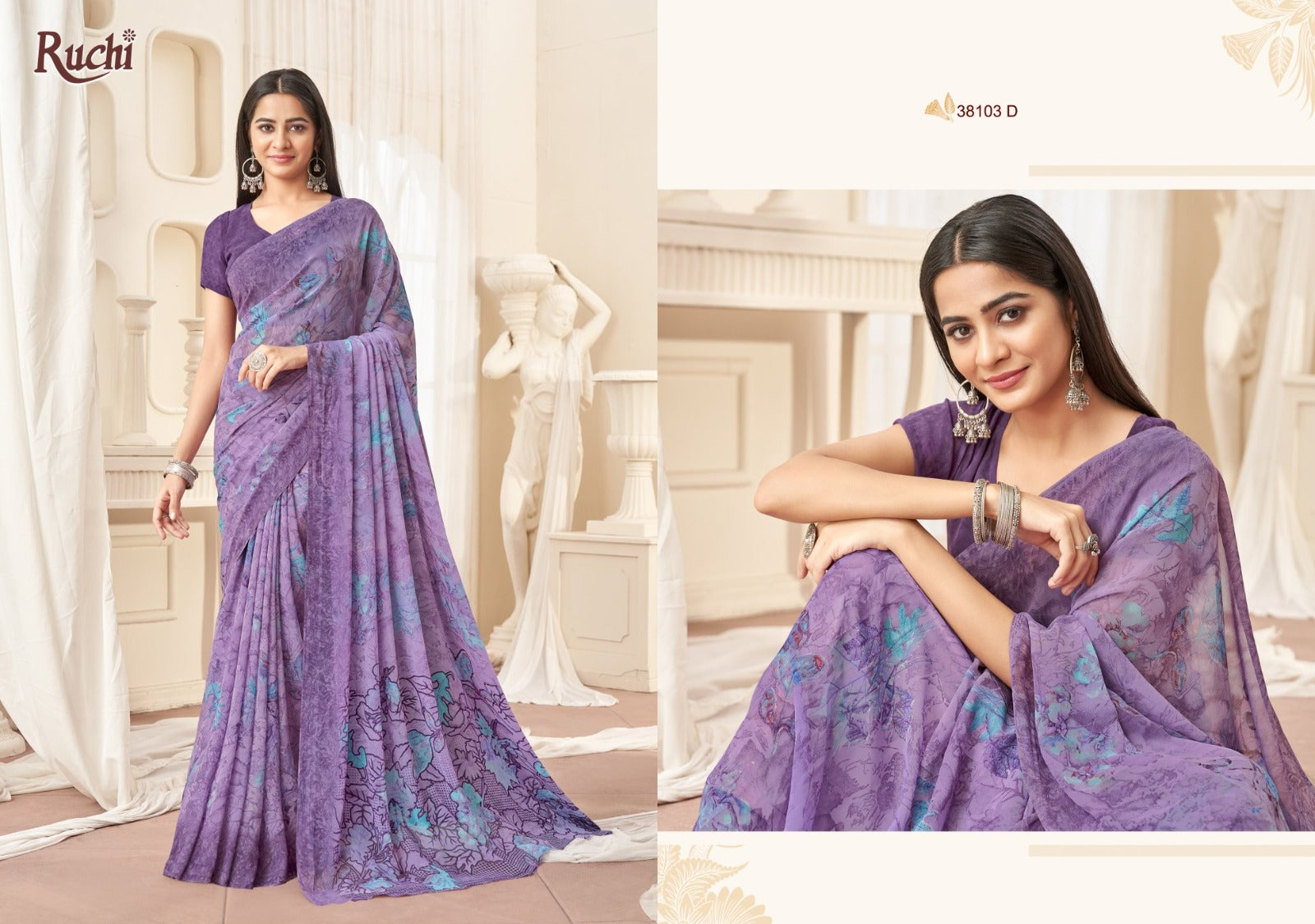 Ragaa Georgette 16 Ruchi Sarees Manufacturer India