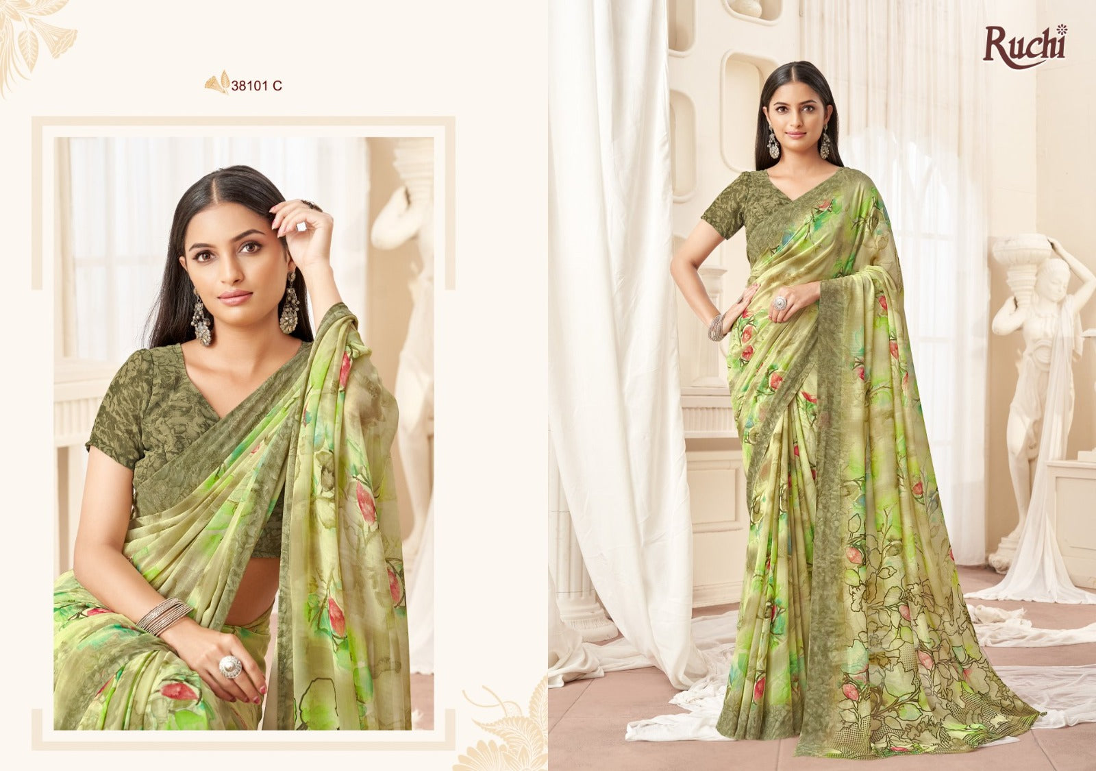 Ragaa Georgette 16 Ruchi Sarees Manufacturer India