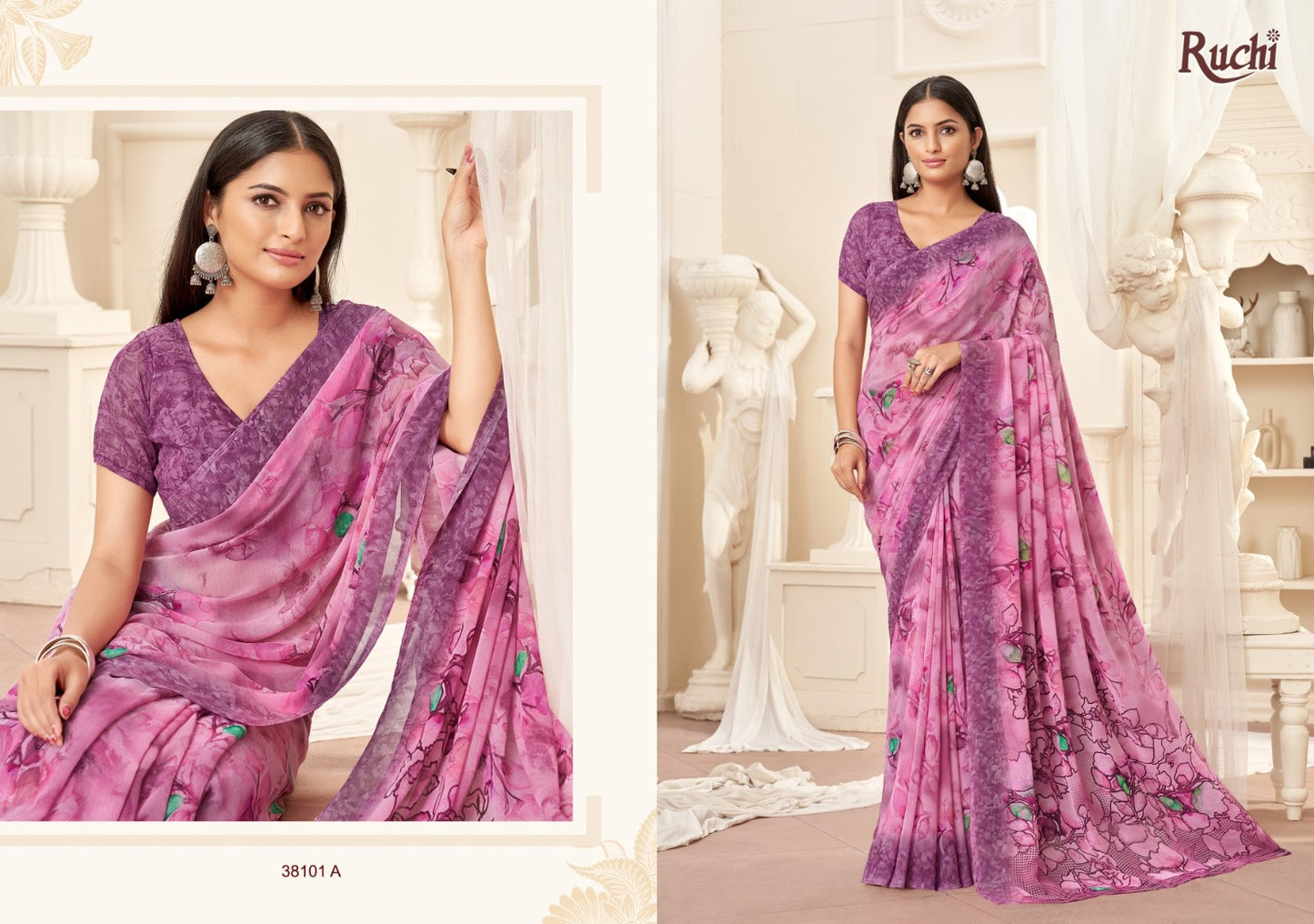 Ragaa Georgette 16 Ruchi Sarees Manufacturer India