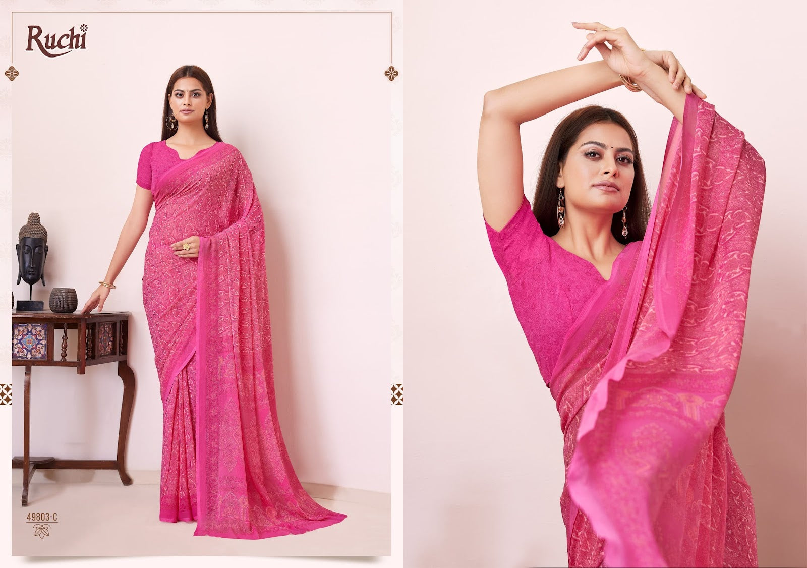 Ragaa Georgette 19 Ruchi Sarees Wholesaler Ahmedabad