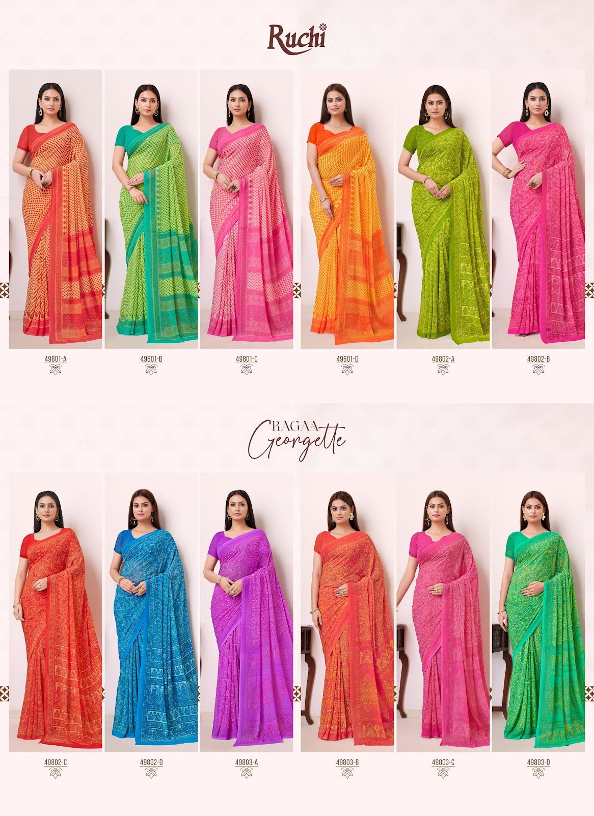 Ragaa Georgette 19 Ruchi Sarees Wholesaler Ahmedabad