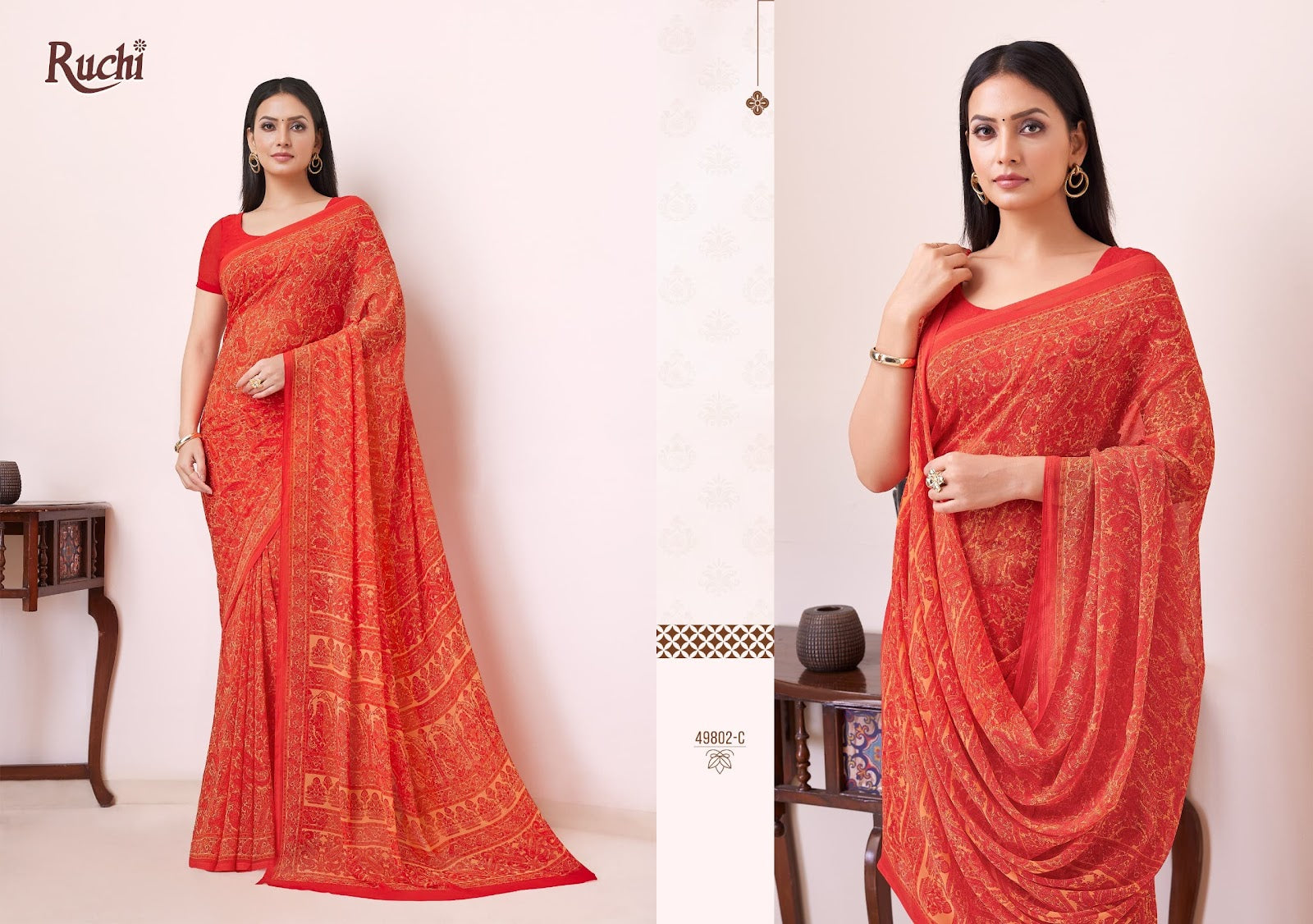 Ragaa Georgette 19 Ruchi Sarees Wholesaler Ahmedabad