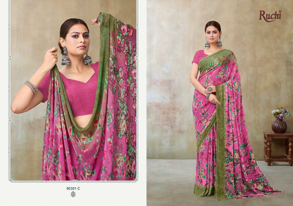 Ragaa Georgette 21 Ruchi Sarees Supplier Gujarat
