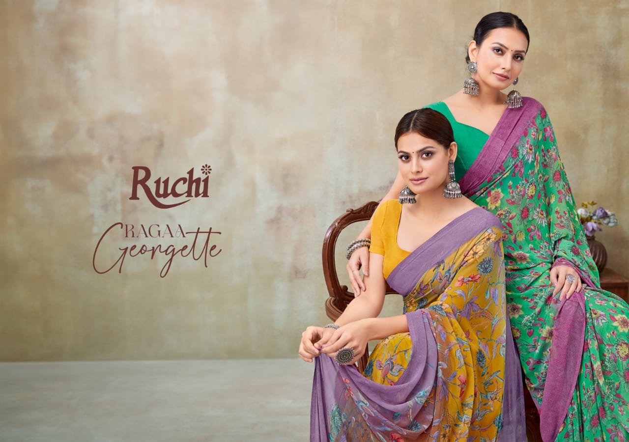 Ragaa Georgette 21 Ruchi Sarees Supplier Gujarat