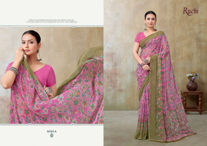 Ragaa Georgette 21 Ruchi Sarees Supplier Gujarat
