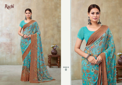 Ragaa Georgette 21 Ruchi Sarees Supplier Gujarat
